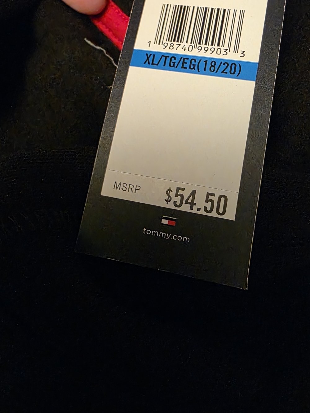 Tommy Hilfiger Boys Black Full-Zip Hoodie-  Xl (18-20) - Picture 3 of 7
